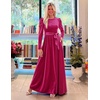 image:imageZESICA Womens Winter Velvet Long Puff Sleeve Maxi DressRose