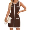 image:imageZESICA Womens 2026 Summer Casual Sleeveless Bodycon Midi DressCoffee