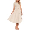 image:imageZESICA Womens 2026 Summer Short Sleeve Knit Midi DressesApricot