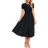 image:imageZESICA Womens 2026 Summer Short Sleeve Knit Midi DressesBlack