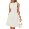 image:imageZESICA Womens 2026 Summer Sleeveless Pleated Mini DressWhite