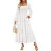 image:imageZESICA Womens Eyelet Long Sleeve Maxi Wedding Guest DressesWhite