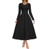 image:imageZESICA Womens Fall Long Sleeve Wedding Guest Formal Midi DressBlack