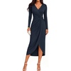 image:imageZESICA Womens Fall Long Sleeve Wrap Bodycon Cocktail Party DressesNavy