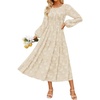image:imageZESICA Womens Fall Wedding Guest Long Sleeve Boho Midi DressApricot