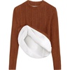 image:imageZESICA Womens Fleece Sherpa Lined Tops Fall Winter SweatersCaramel