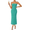 image:imageZESICA Womens Floral Strapless Bodycon Weeding Guest DressPeacock