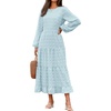 image:imageZESICA Womens Long Sleeve Swiss Dot Maxi Wedding Guest DressesSky