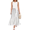 image:imageZESICA Womens Sleeveless Ribbed Knit Tie Waist A Line Maxi Sweater DressesWhite