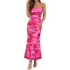 image:imageZESICA Womens Strapless Off the Shoulder Floral Maxi SundressPink