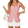 image:imageZESICA Womens Summer Business Casual Sleeveless Blazer VestPink