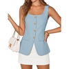 image:imageZESICA Womens Summer Business Casual Sleeveless Blazer VestSky
