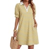 image:imageZESICA Womens Summer Casual Striped T Shirt Mini DressYellow