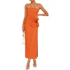 image:imageZESICA Womens Summer Cocktail Strapless Bodycon Maxi DressSolid Orange