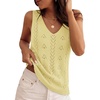 image:imageZESICA Womens Summer Crochet Sleeveless Tank TopsYellow