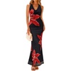 image:imageZESICA Womens Summer Floral Halter Neck Sleeveless Maxi DressBlack