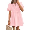 image:imageZESICA Womens Summer Short Sleeve Tie Front Mini DressPink