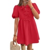 image:imageZESICA Womens Summer Short Sleeve Tie Front Mini DressRed