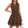 image:imageZESICA Womens Summer Sleeveless Hollow Out Mini DressesCoffee