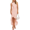 image:imageZESICA Womens Summer Sleeveless Ruched Bodycon Long DressesPink