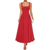 image:imageZESICA Womens Summer Sleeveless Square Neck Vacation SundressRed