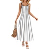 image:imageZESICA Womens Summer Sleeveless Striped Vacation Midi DressWhite