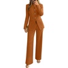image:imageZESICA Womens Two Piece Suits Sets Casual Business Pants OutfitsRust