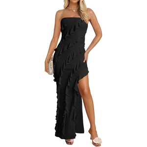 image:imageZESICA Womens 2026 Strapless Cocktail Party Bodycon Maxi DressBlack