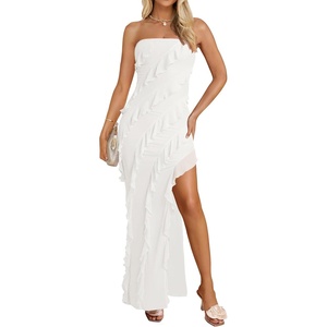 image:imageZESICA Womens 2026 Strapless Cocktail Party Bodycon Maxi DressWhite