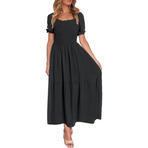 image:imageZESICA Womens 2026 Summer Boho Floral Ruffle Maxi DressBlack