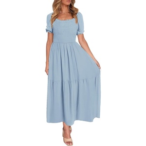 image:imageZESICA Womens 2026 Summer Boho Floral Ruffle Maxi DressLightblue