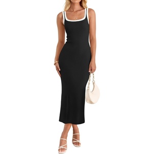 image:imageZESICA Womens 2026 Summer Casual Sleeveless Bodycon Midi DressBlack