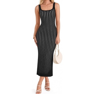 image:imageZESICA Womens 2026 Summer Casual Sleeveless Bodycon Midi DressCarbon