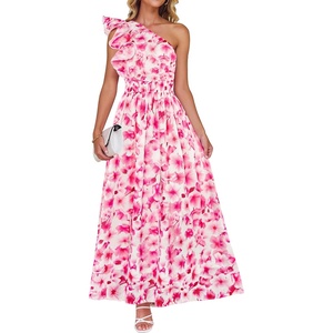 image:imageZESICA Womens 2026 Summer Floral Sleeveless Maxi DressHot Pink