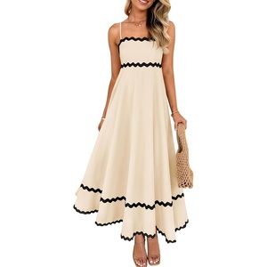 image:imageZESICA Womens 2026 Summer Spaghetti Straps Midi DressApricot