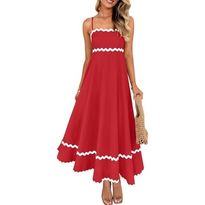 image:imageZESICA Womens 2026 Summer Spaghetti Straps Midi DressRed