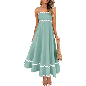 image:imageZESICA Womens 2026 Summer Spaghetti Straps Midi DressSage