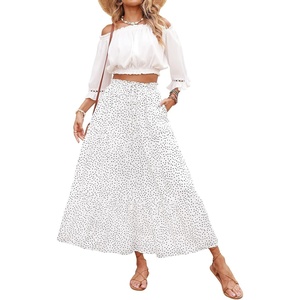image:imageZESICA Womens Bohemian Floral Printed Elastic Waist A Line Maxi SkirtIvory