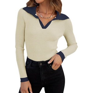 image:imageZESICA Womens Fall Long Sleeve Sweaters Casual Knitted TopsApricot