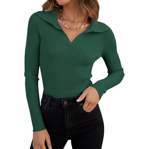 image:imageZESICA Womens Fall Long Sleeve Sweaters Casual Knitted TopsDarkgreen