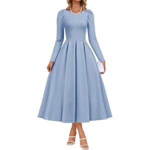 image:imageZESICA Womens Fall Long Sleeve Wedding Guest Formal Midi DressBlue