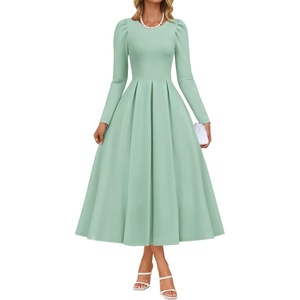 image:imageZESICA Womens Fall Long Sleeve Wedding Guest Formal Midi DressSage