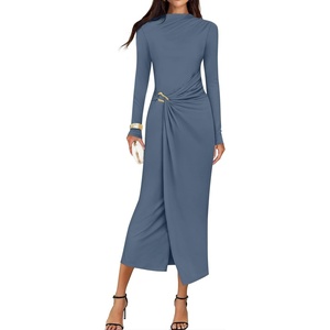 image:imageZESICA Womens Fall Long Sleeve Wedding Guest Midi DressesDustyblue