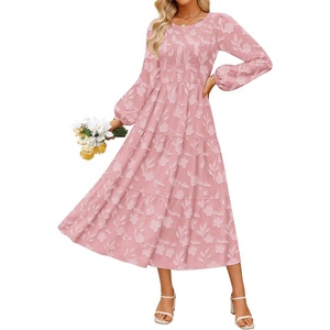 image:imageZESICA Womens Fall Wedding Guest Long Sleeve Boho Midi DressPink