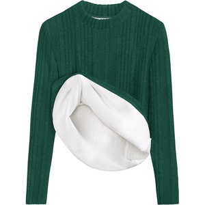 image:imageZESICA Womens Fleece Sherpa Lined Tops Fall Winter SweatersDarkgreen