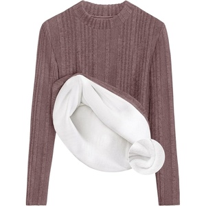 image:imageZESICA Womens Fleece Sherpa Lined Tops Fall Winter SweatersDustypink
