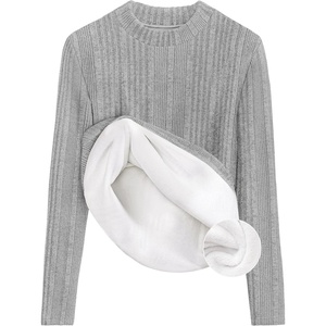 image:imageZESICA Womens Fleece Sherpa Lined Tops Fall Winter SweatersGray