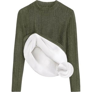 image:imageZESICA Womens Fleece Sherpa Lined Tops Fall Winter SweatersGraygreen