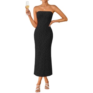 image:imageZESICA Womens Floral Strapless Bodycon Weeding Guest DressBlack