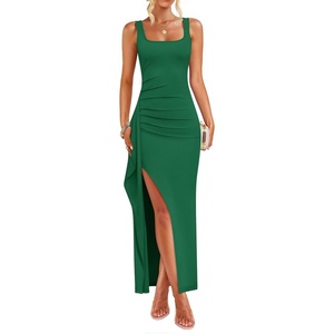 image:imageZESICA Womens Formal Sleeveless Bodycon Maxi DressesGreen